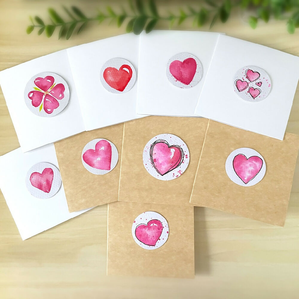 Australian-artist-handmade-9.5x9.5mm-Heart-Greeting-Cards-Blank-Group-Photo