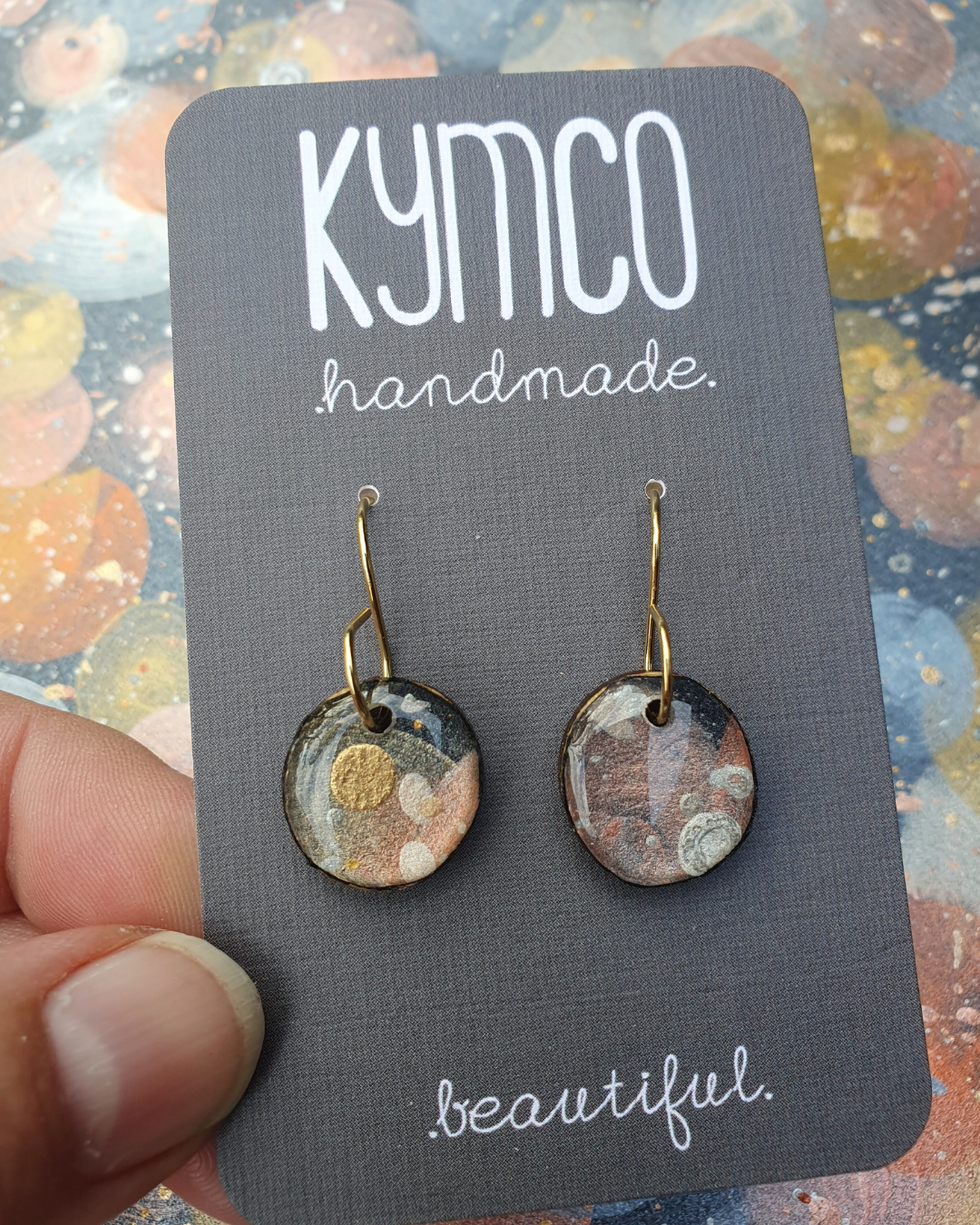 The Desert Dreaming Collection | Resin art jewellery | Small dangle earrings