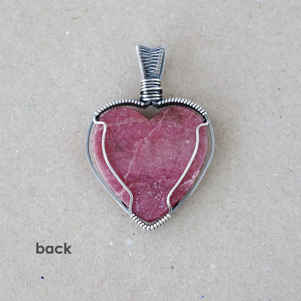 Handcrafted Rhodonite Pendant - Talisman of Self Worth