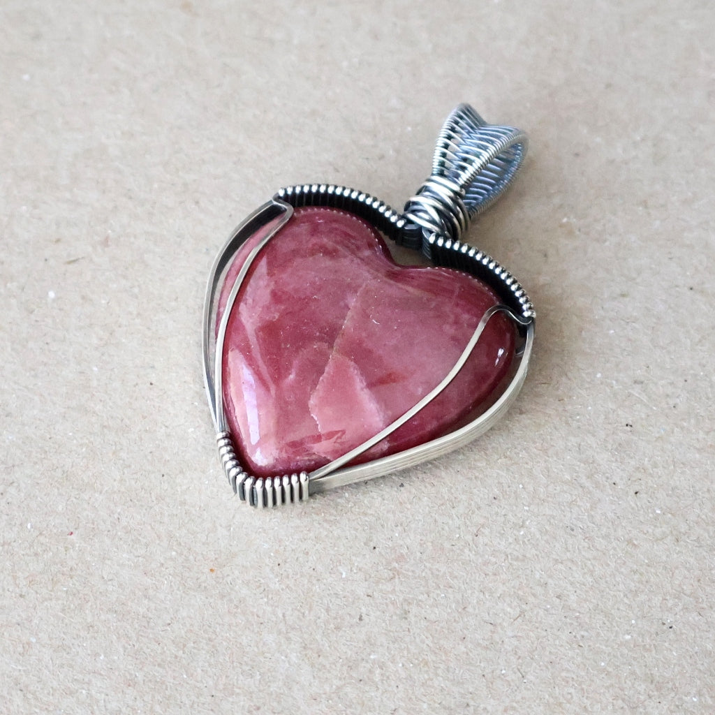 Handcrafted Rhodonite Pendant - Talisman of Self Worth