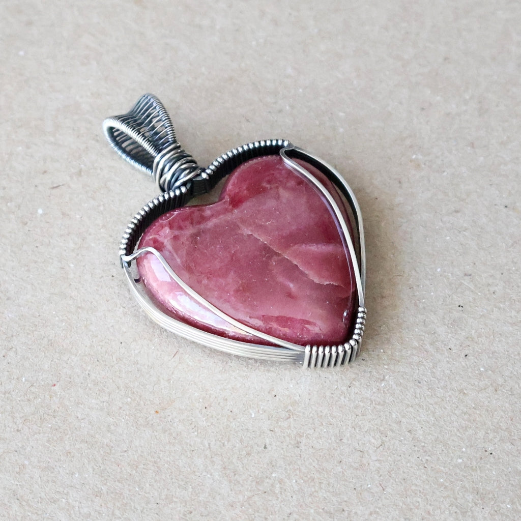 Handcrafted Rhodonite Pendant - Talisman of Self Worth