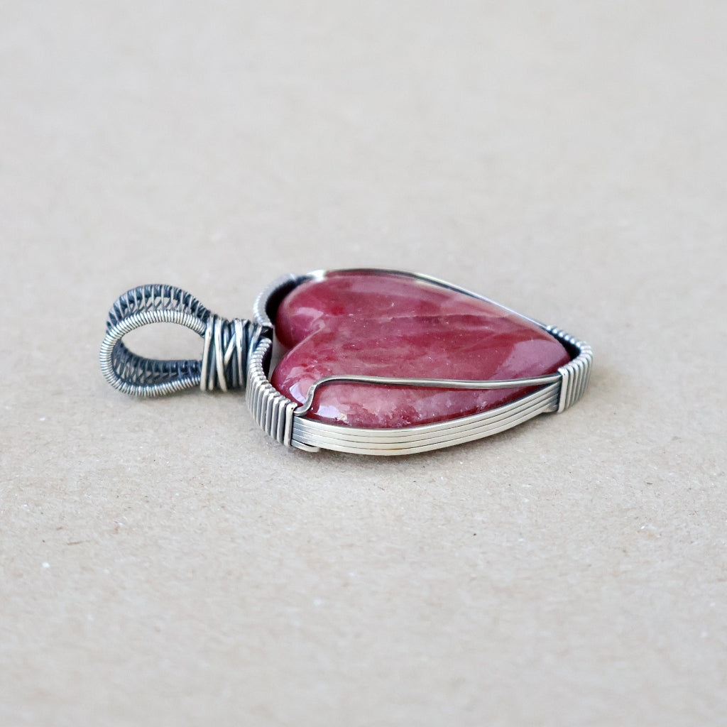 Handcrafted Rhodonite Pendant - Talisman of Self Worth