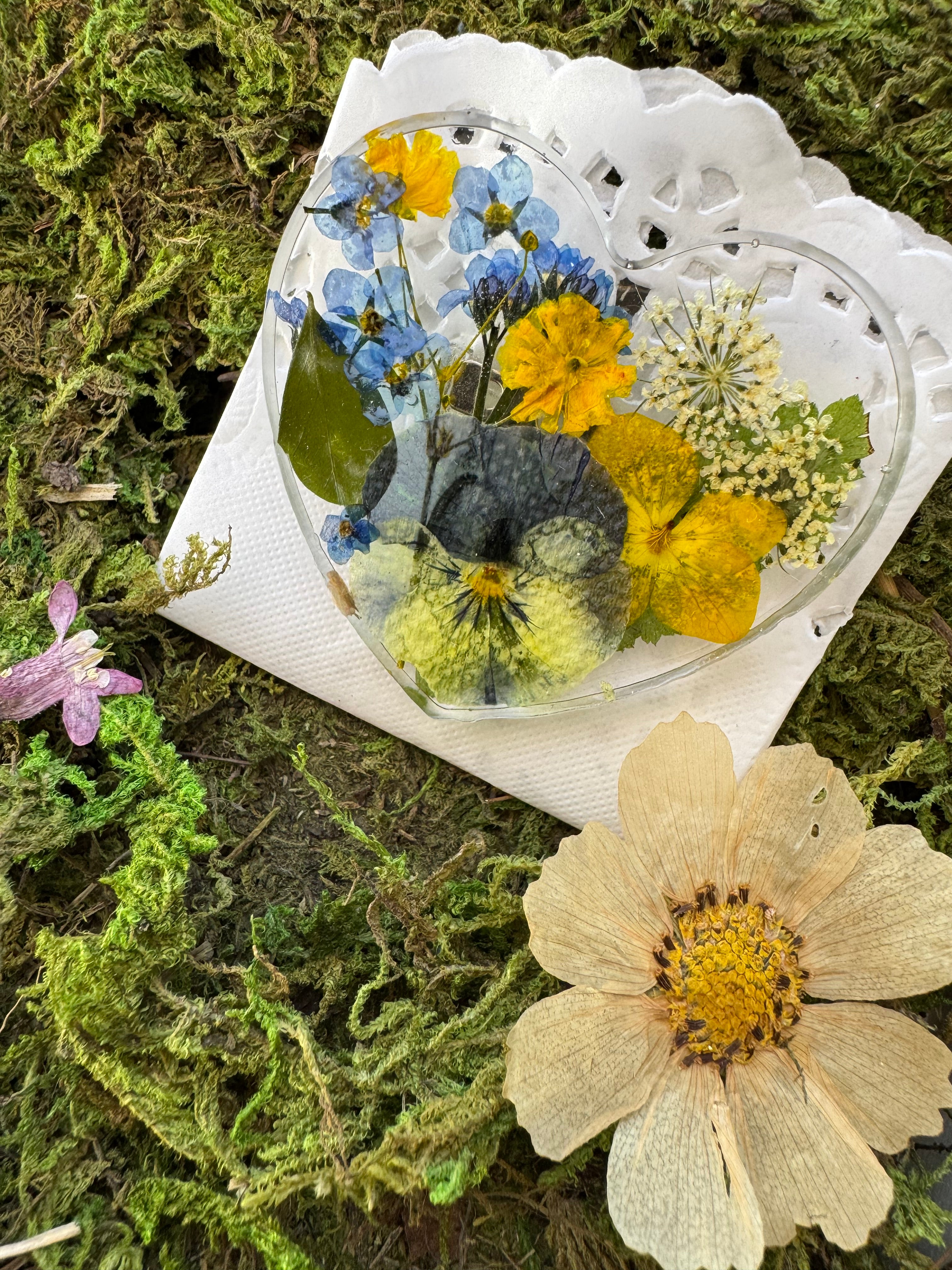 Dried Flower Resin Brooches