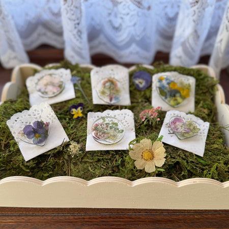 Dried Flower Resin Brooches
