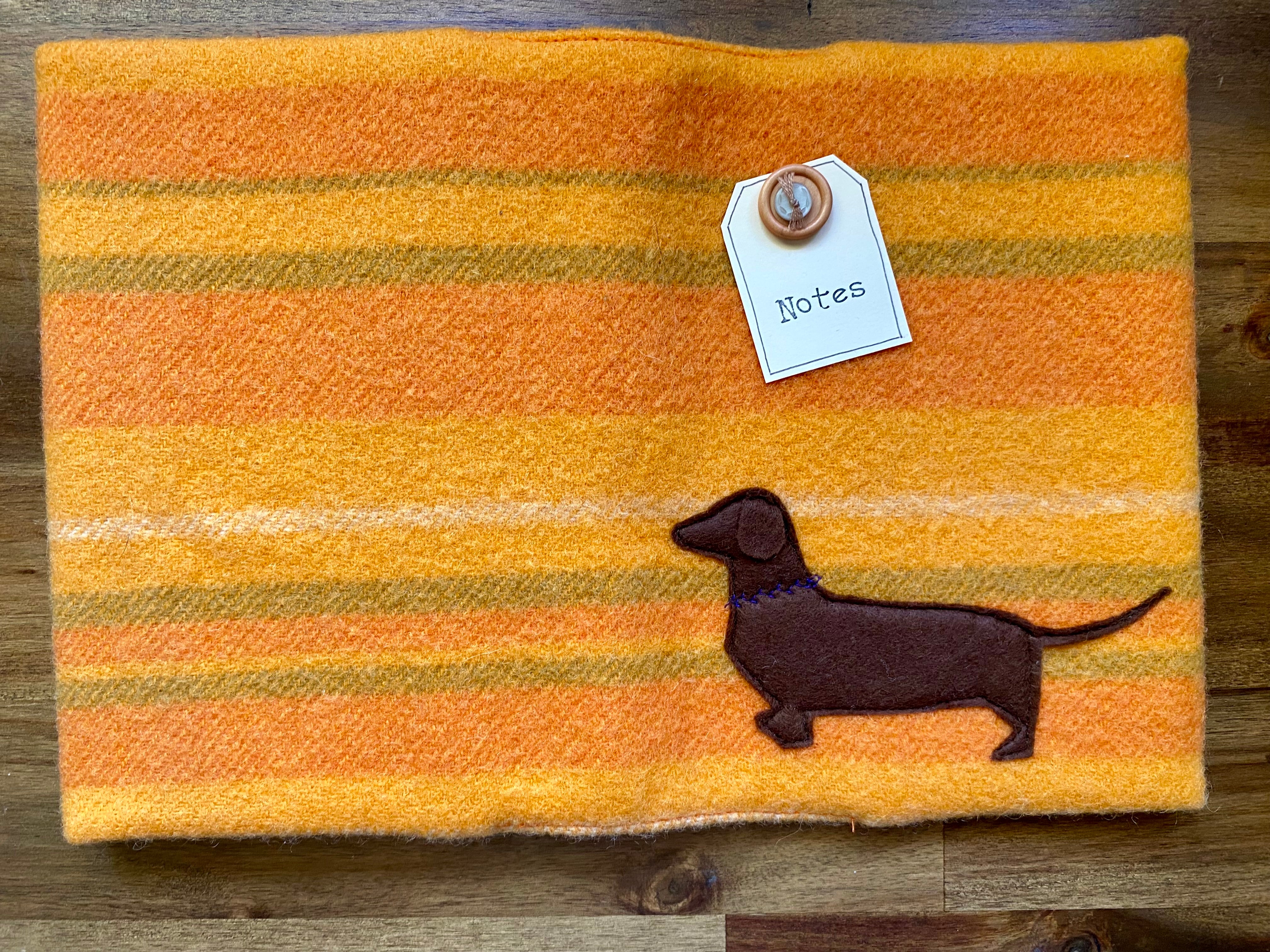A5 Upcycled Notebook Dachshund - Orange