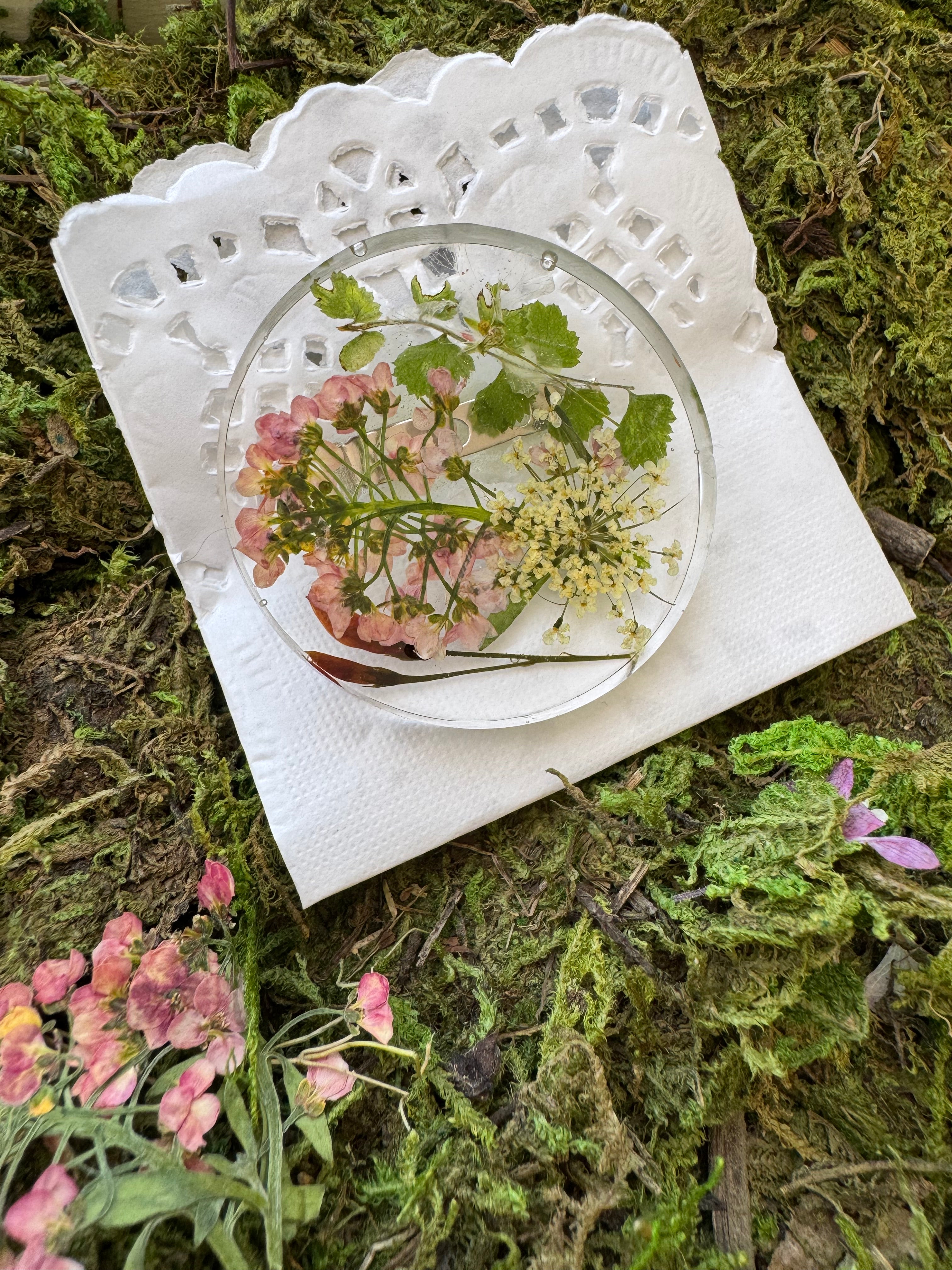 Dried Flower Resin Brooches
