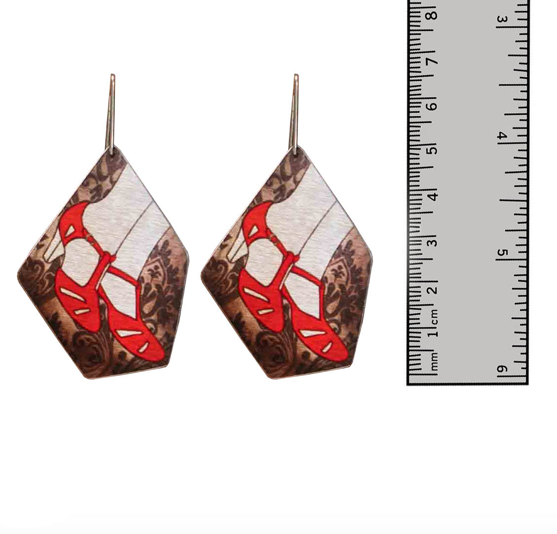 Ruby Red Mary Jane Shoe Earrings