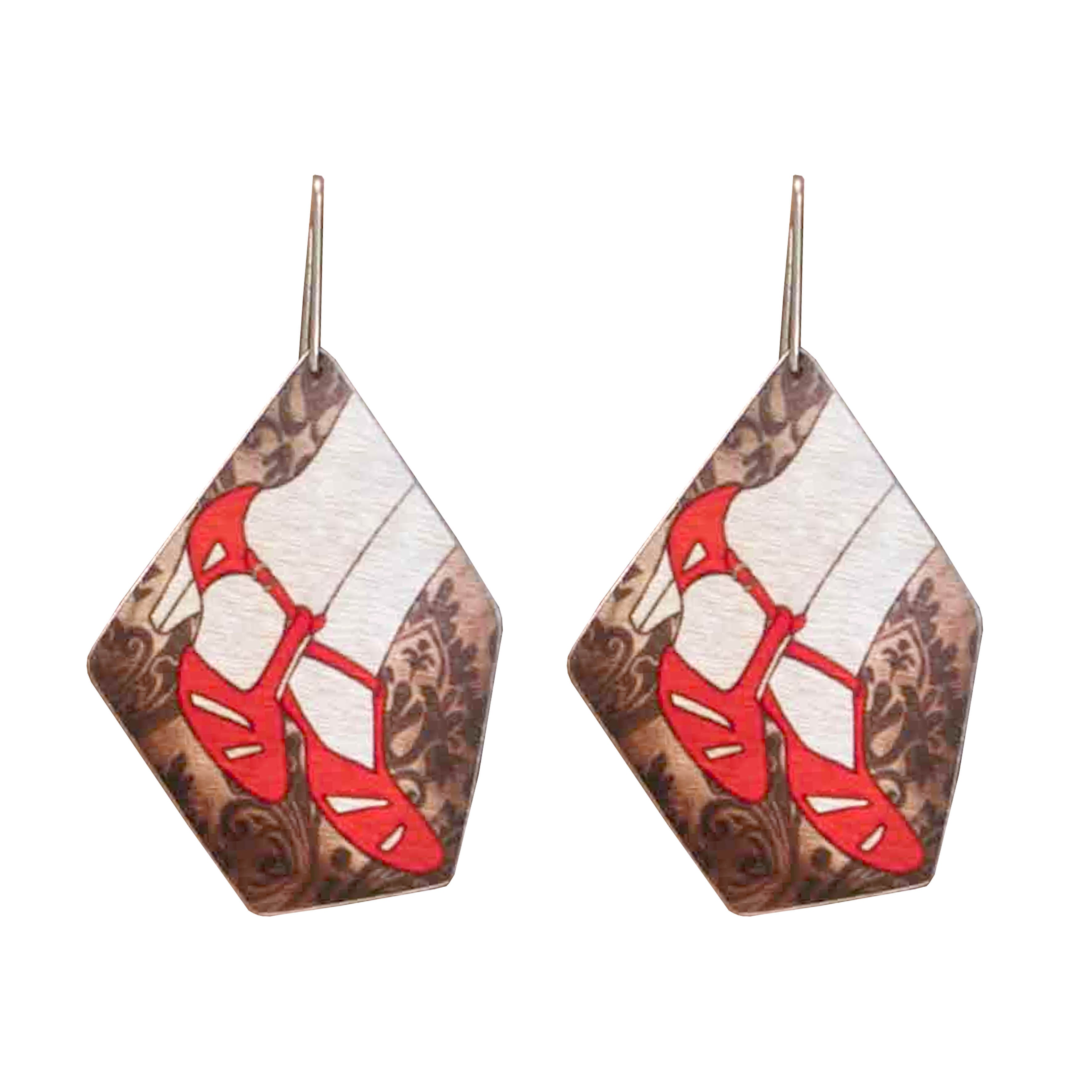 Ruby Red Mary Jane Shoe Earrings