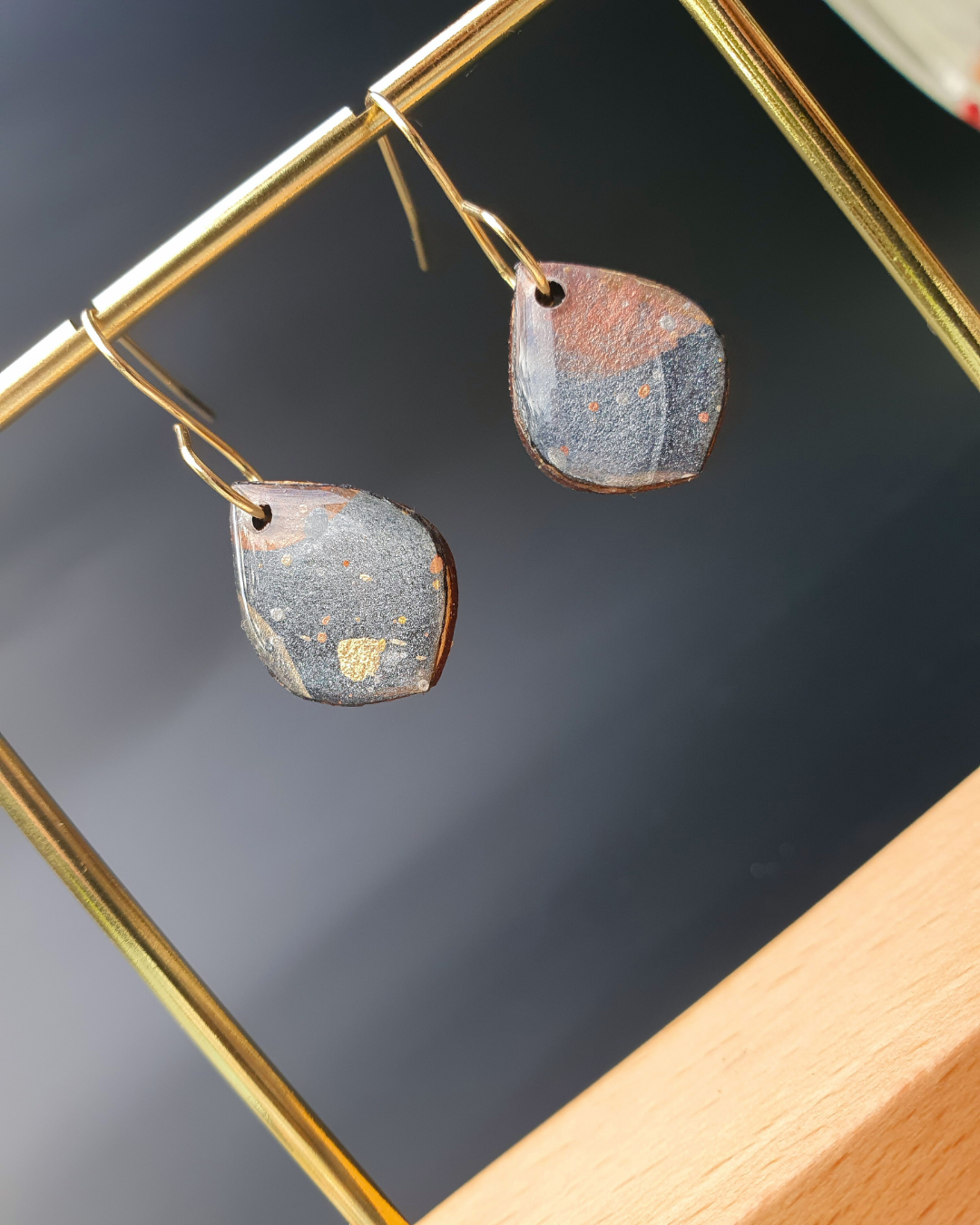 The Desert Dreaming Collection | Resin art jewellery | Small dangle earrings