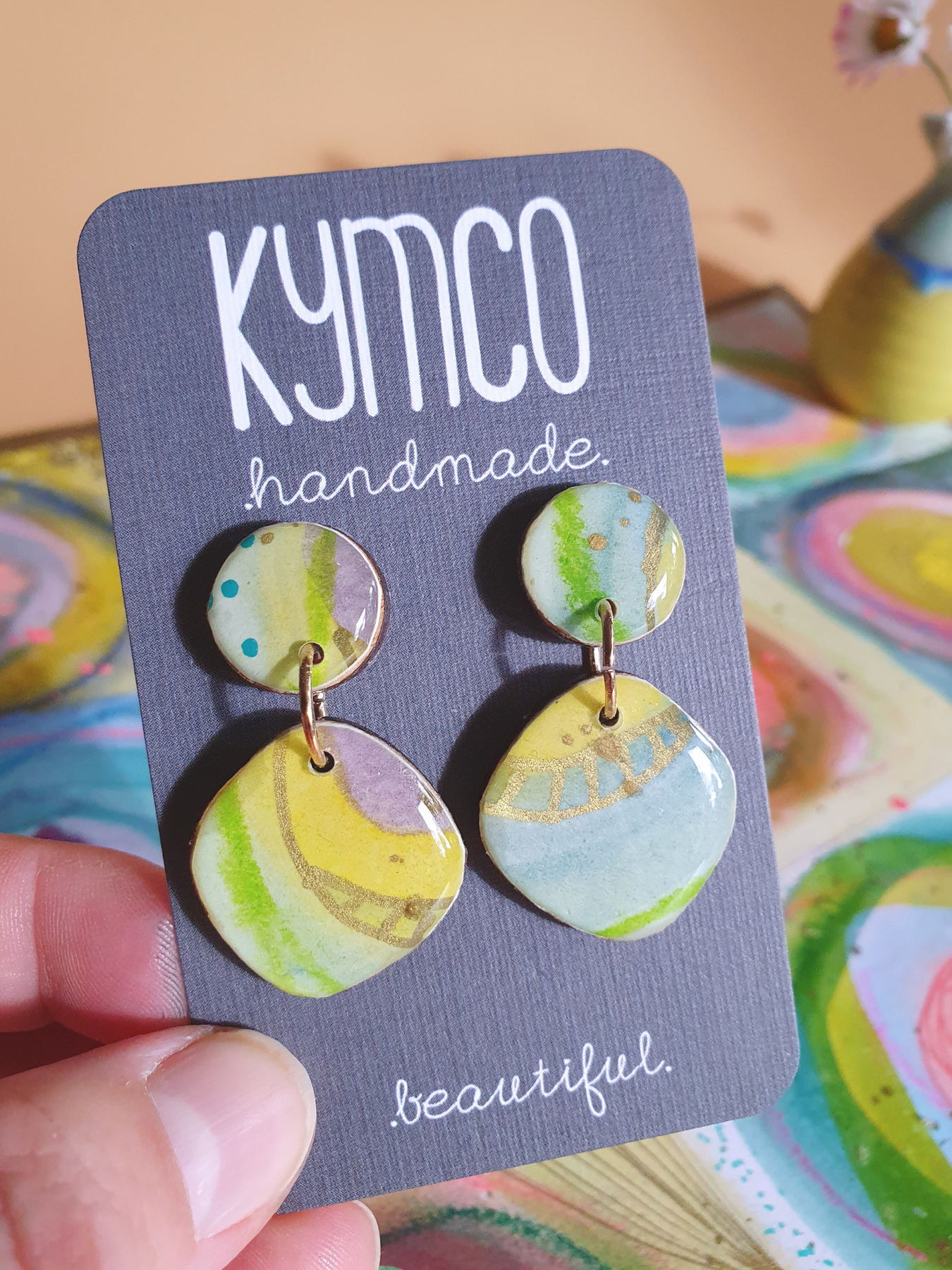 The Tutti Frutti Collection | Resin art jewellery | Medium and large dangle earrings