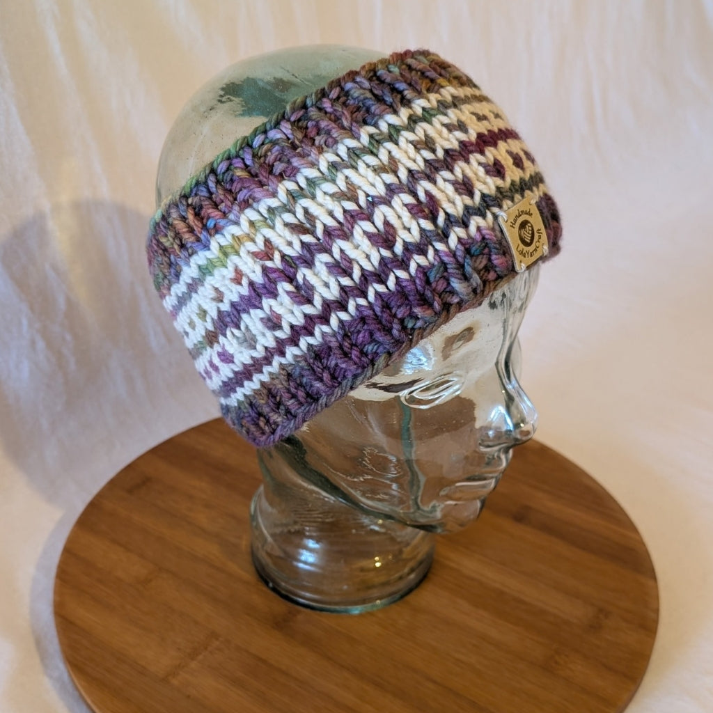 Malabrigo Chunky, Speranza Headband, ear warmers, heart pattern, Merino Wool