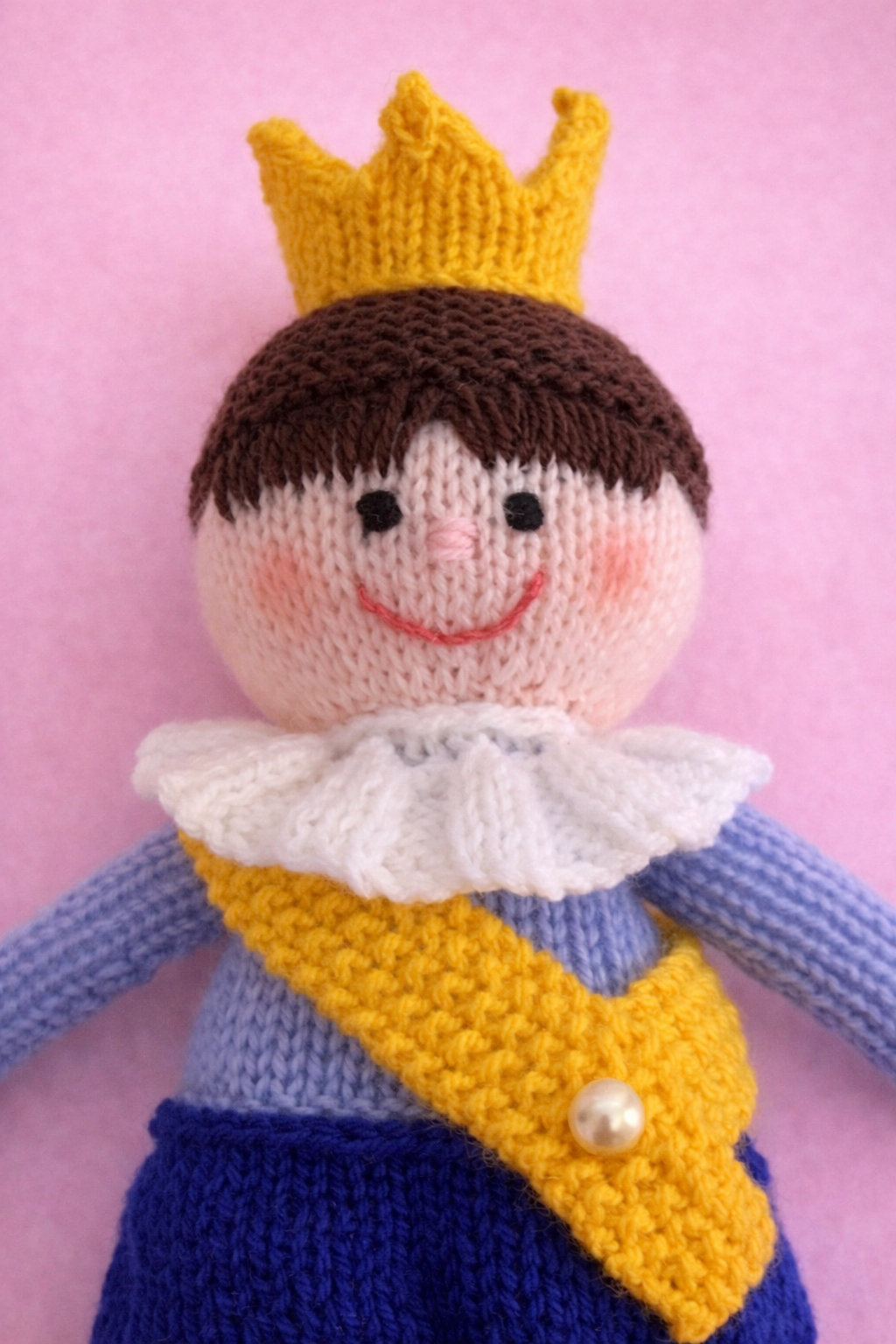 Hand Knitted Prince and Princess Doll Set