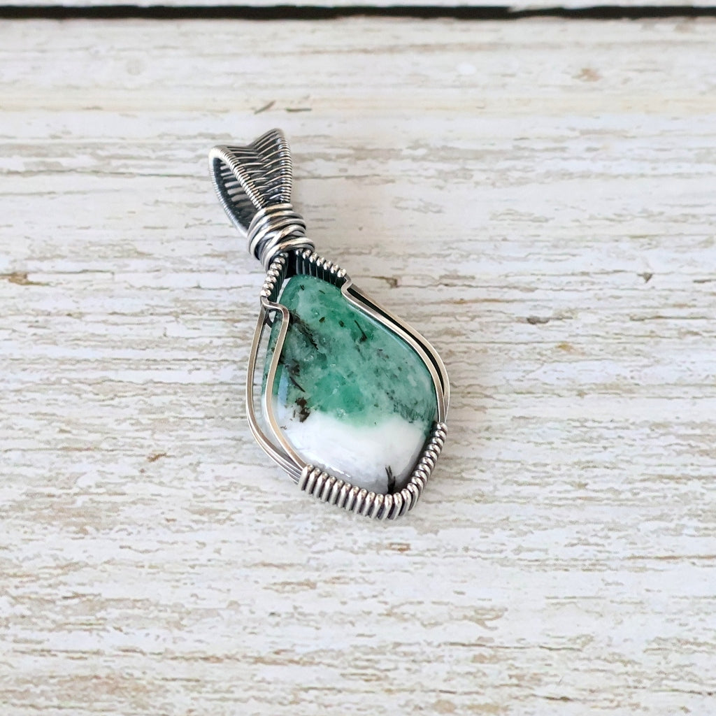 Sterling Silver Emerald Pendant ~ May Birthstone ~ Talisman of Love and Compassion