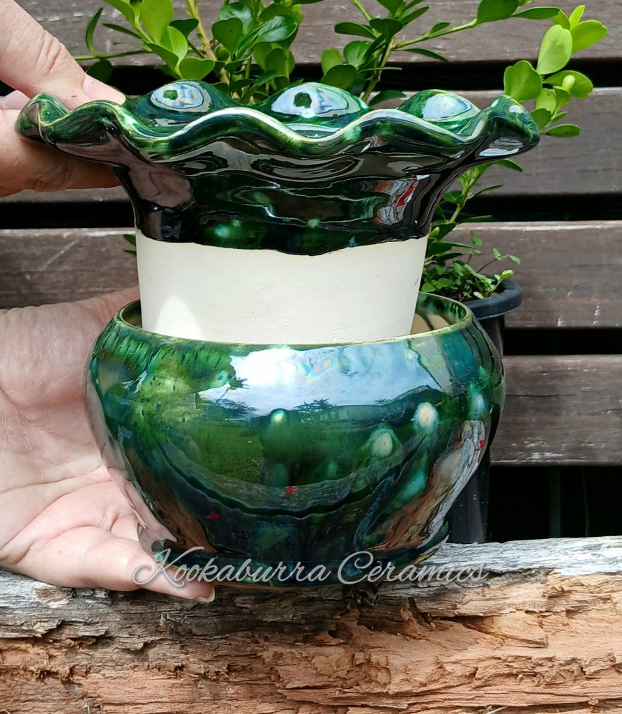 Ceramic African Violet Pot Self Watering