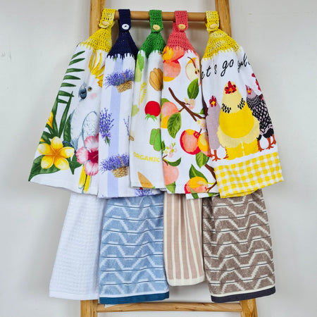 Kitchen Hand Towel | Hanging | Cotton | SINGLE LAYER | 9 Styles - 10-18