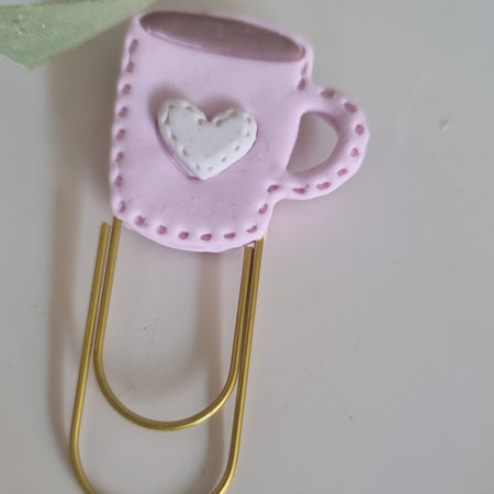 Coffee Mug Paper Clip Book Mark