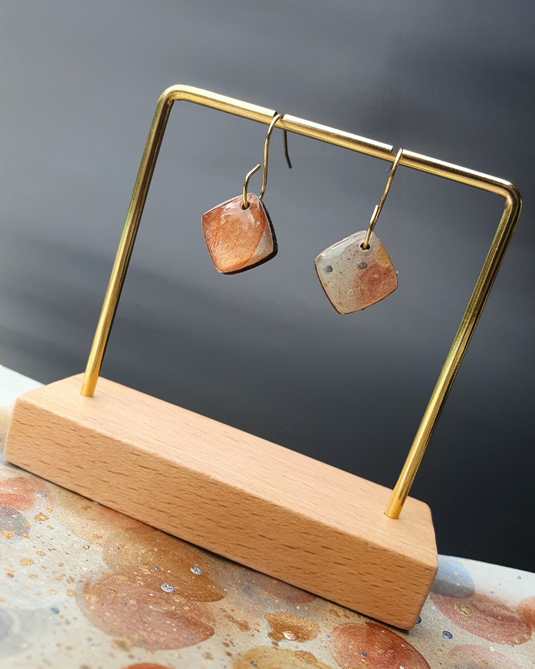 The Desert Dreaming Collection | Resin art jewellery | Small dangle earrings