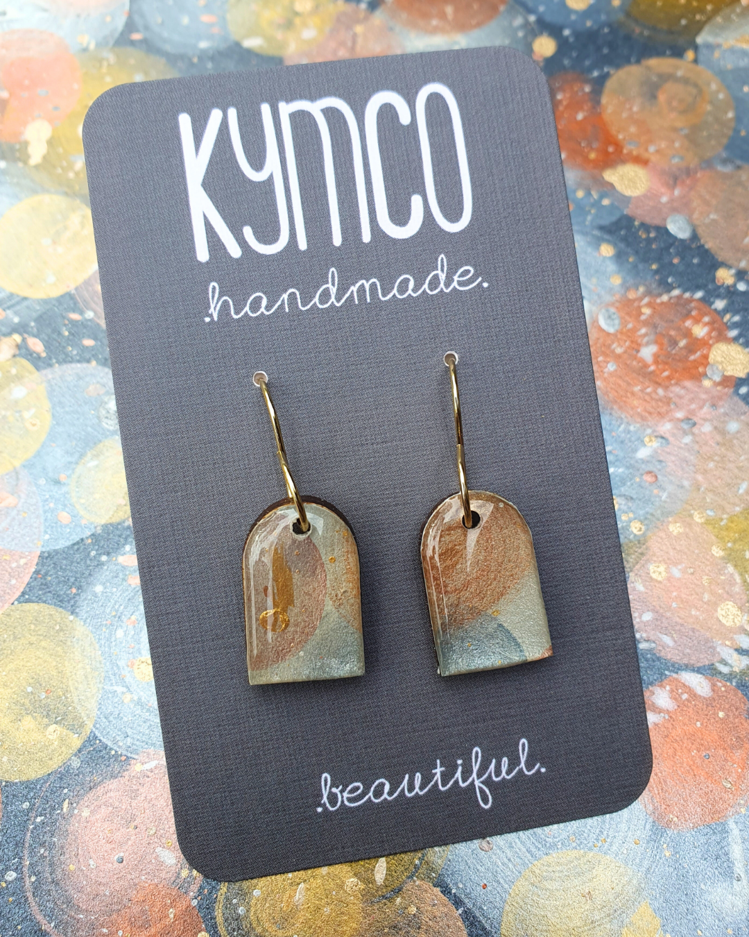 The Desert Dreaming Collection | Resin art jewellery | Small dangle earrings