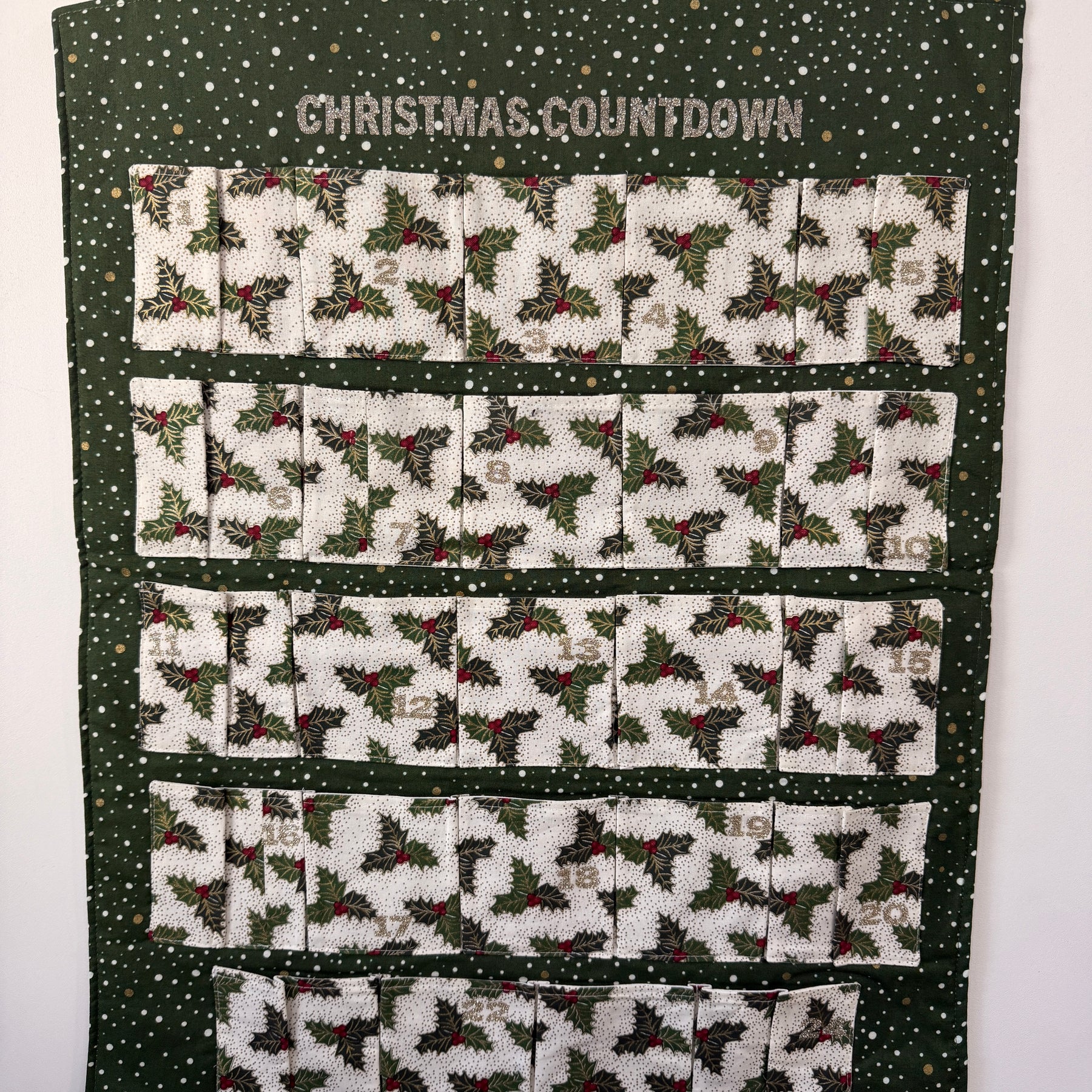 Fabric Christmas Advent Calendar With 24 Pockets