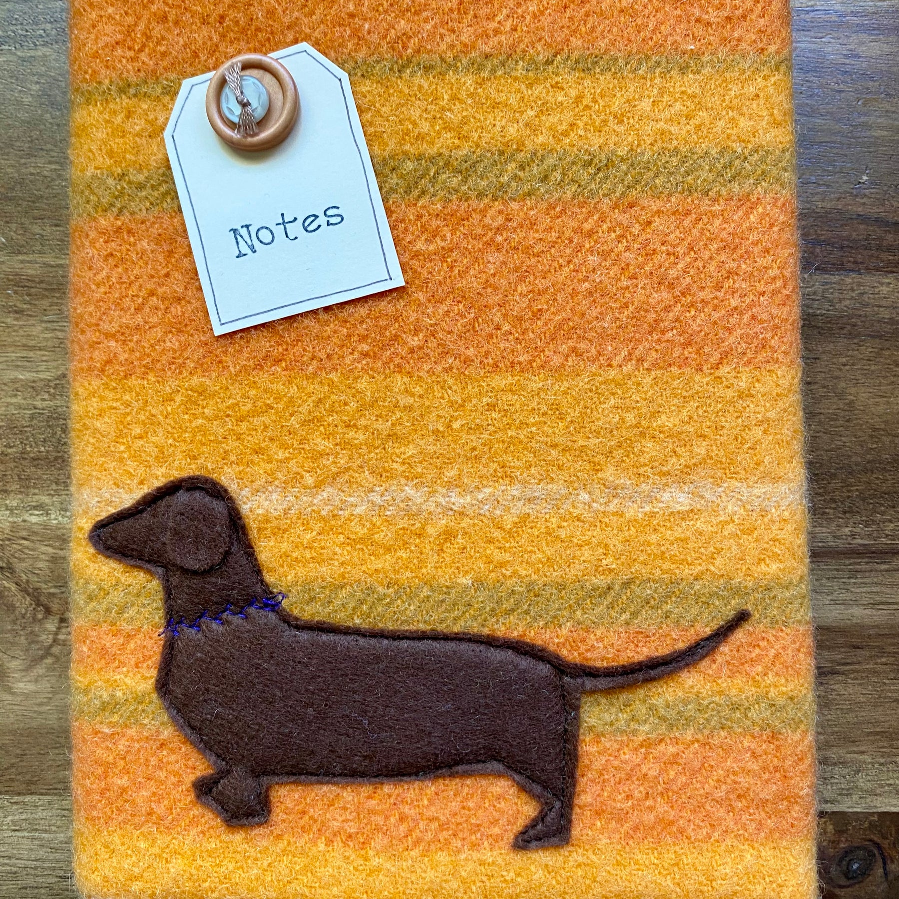 A5 Upcycled Notebook Dachshund - Orange