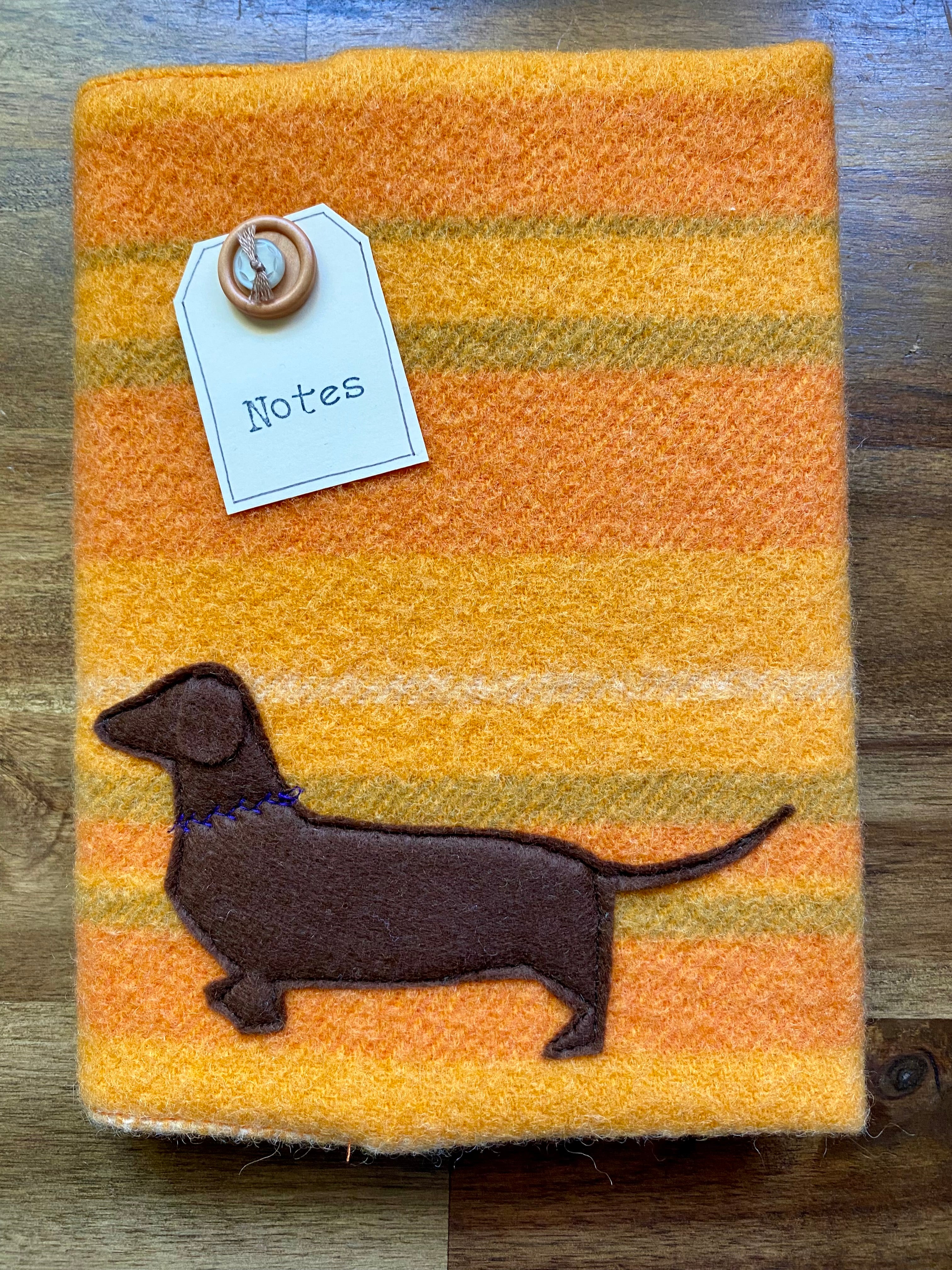 A5 Upcycled Notebook Dachshund - Orange