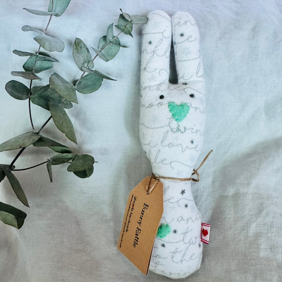 Handmade Bunny Rattle - Lots of options including Liberty
