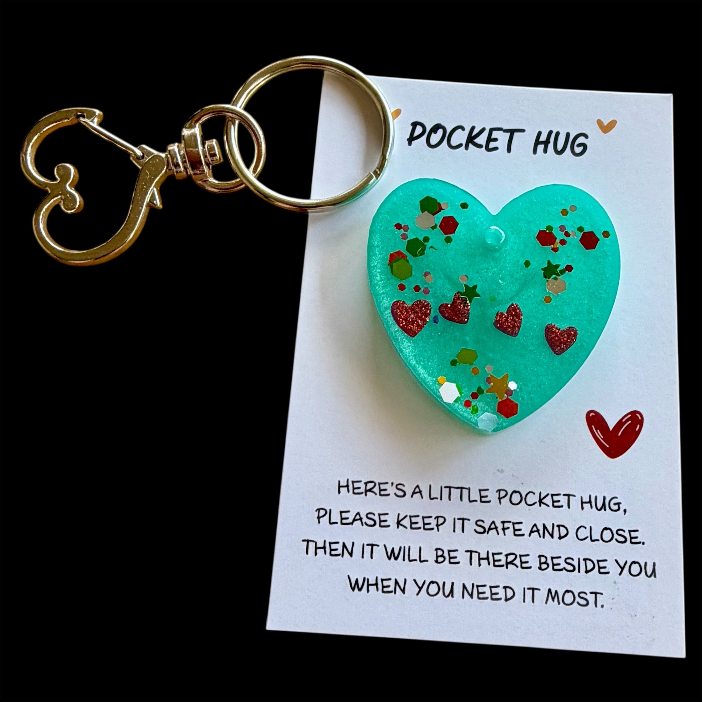 Aqua Heart Pocket Hug