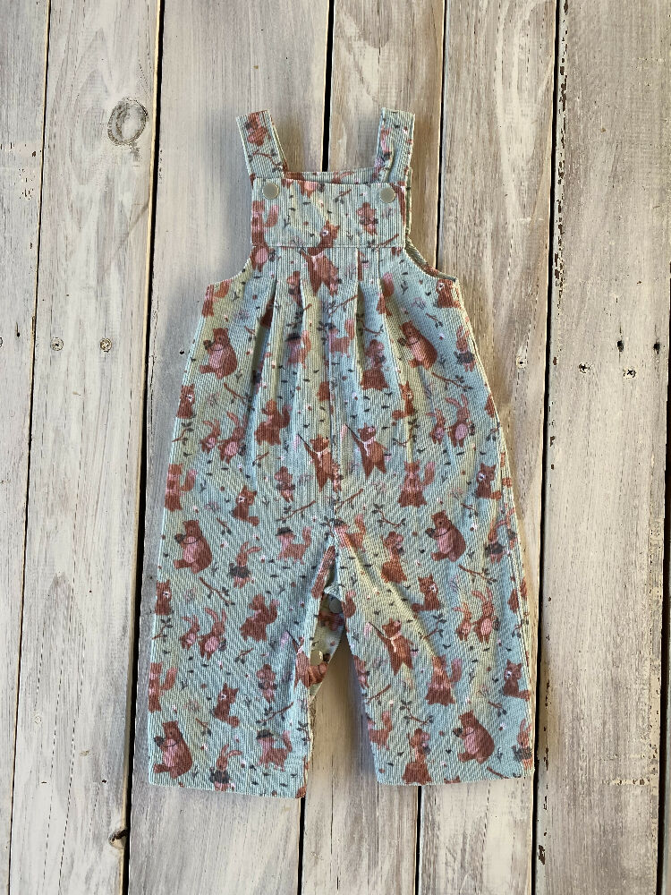 Corduroy Childs overalls woodland on sage