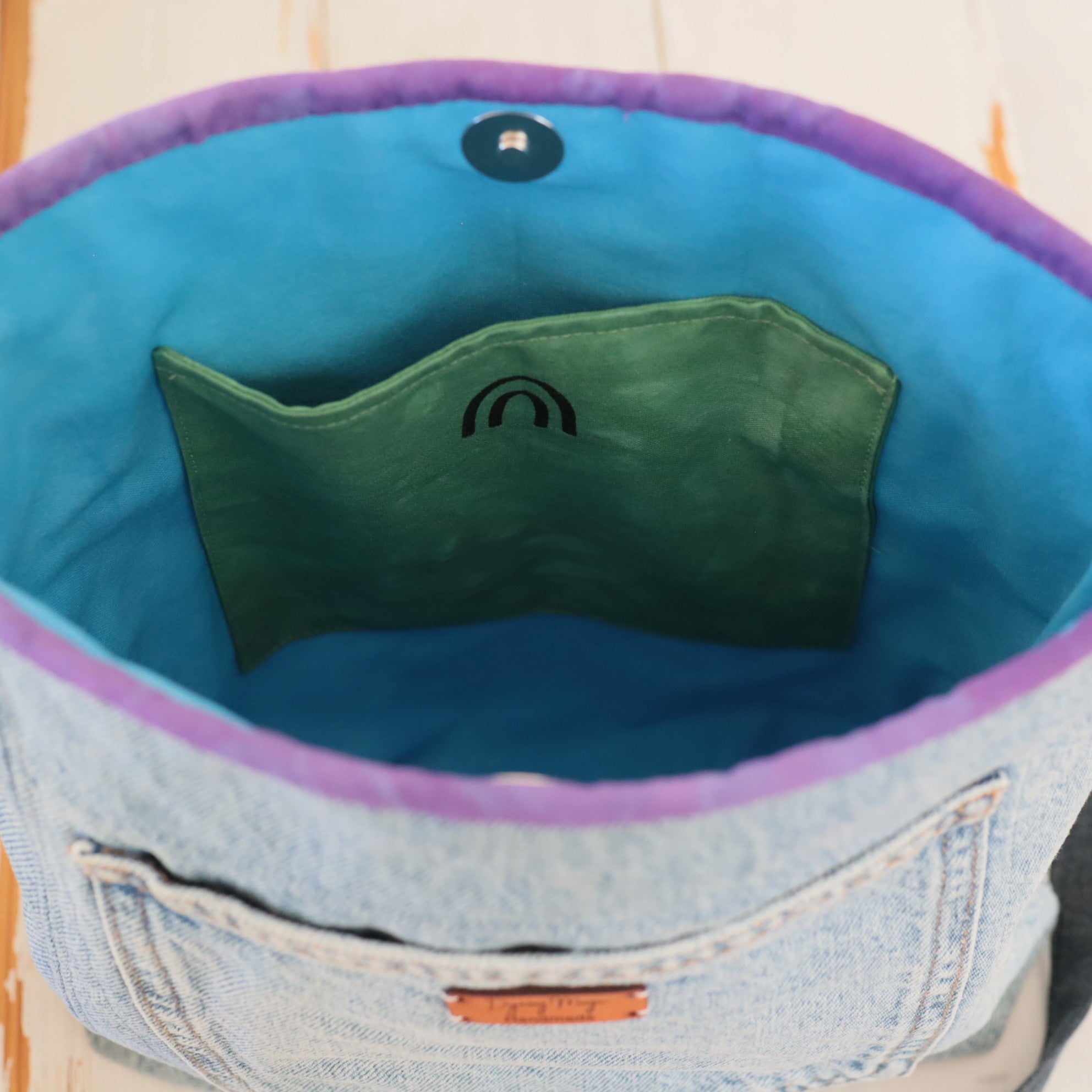 Hand Dyed and Upcycled Denim Shoulder bag, Cross Body bag