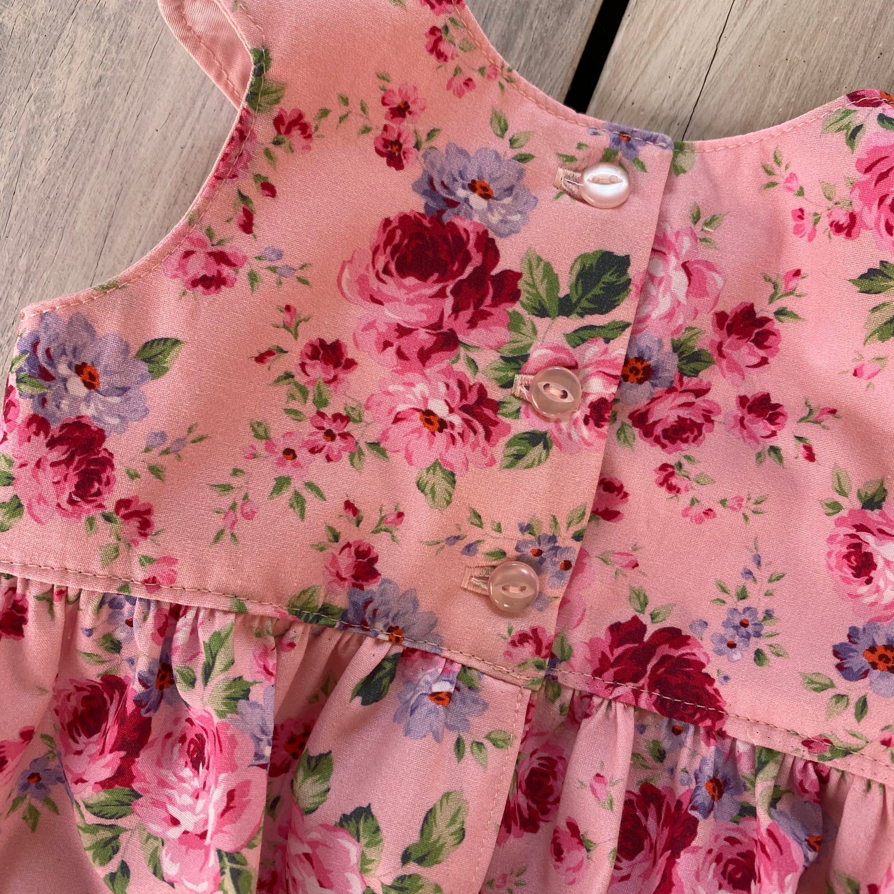 Pink Dahlia Romper Handmade Size 000