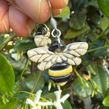 Ceramic Bee Earrings Dangle