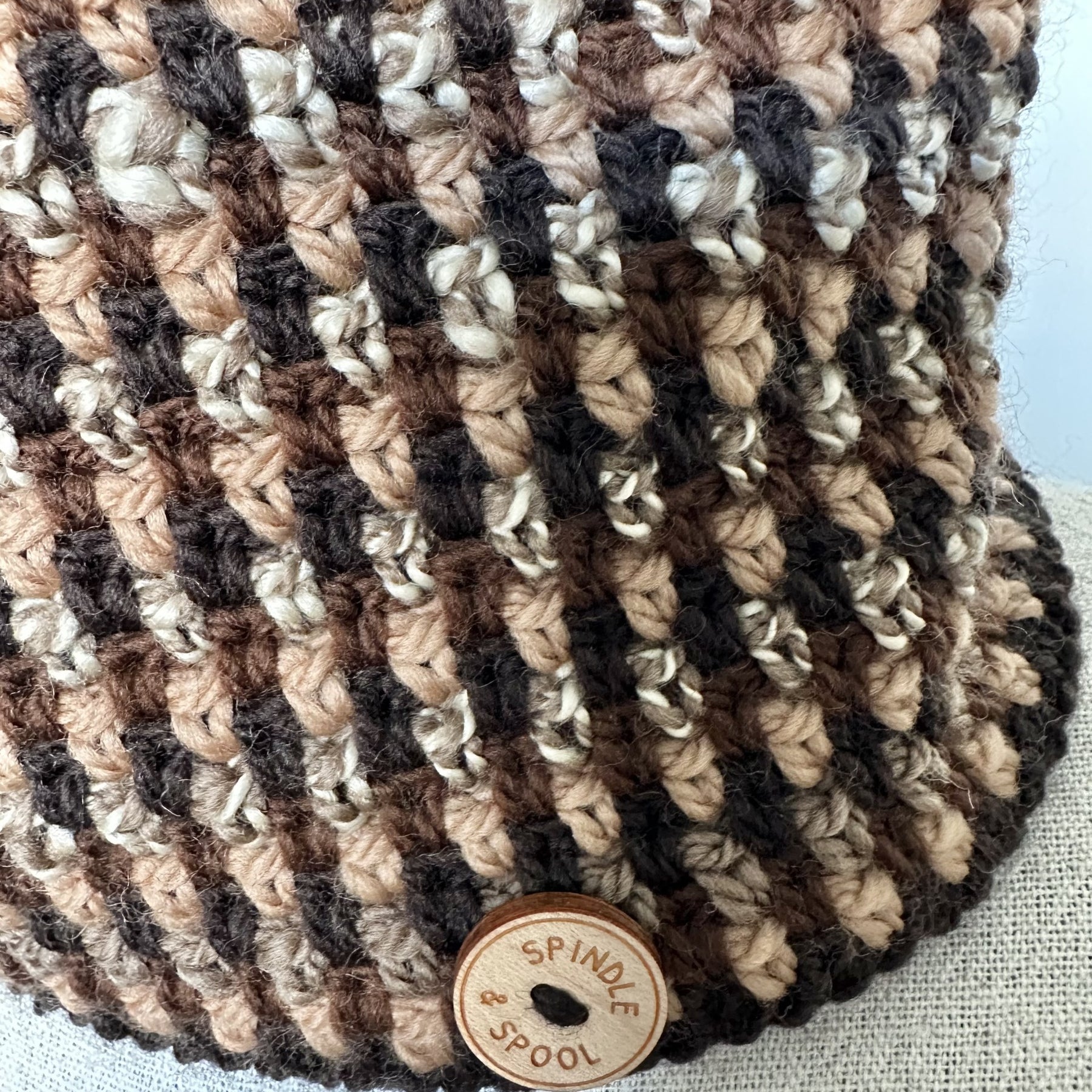 'Chocolate Mocha' Crocheted Wool Cowl