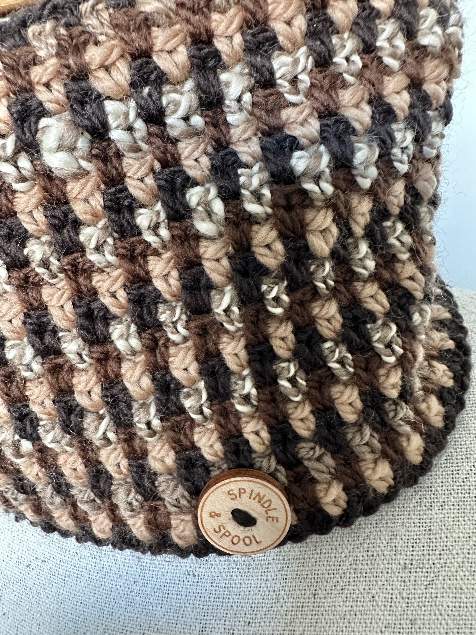 'Chocolate Mocha' Crocheted Wool Cowl