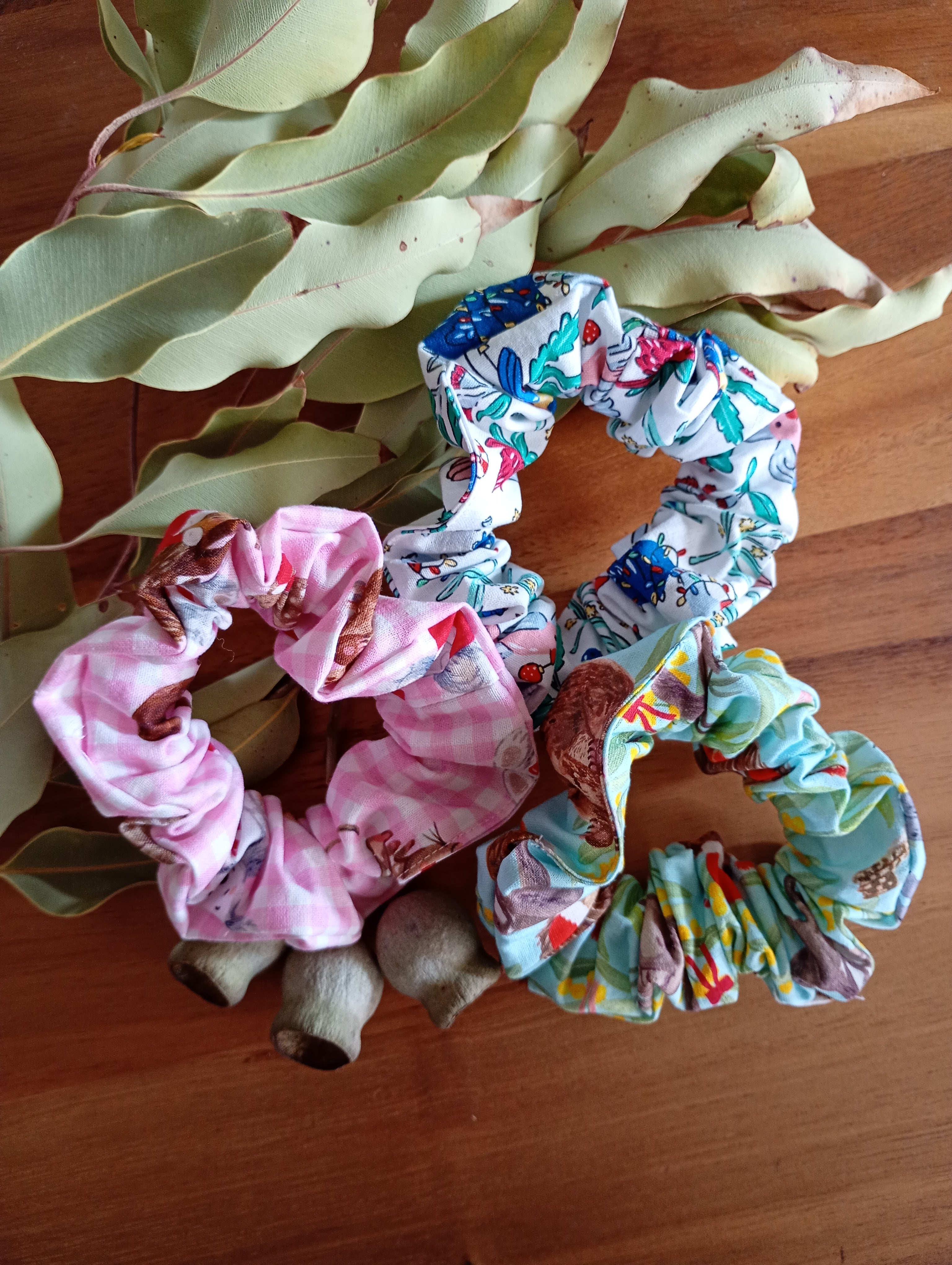Christmas Hair Scrunchies (Assorted Fabrics)