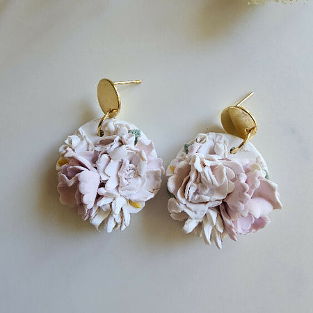 Hand Sculpted Floral Earrings