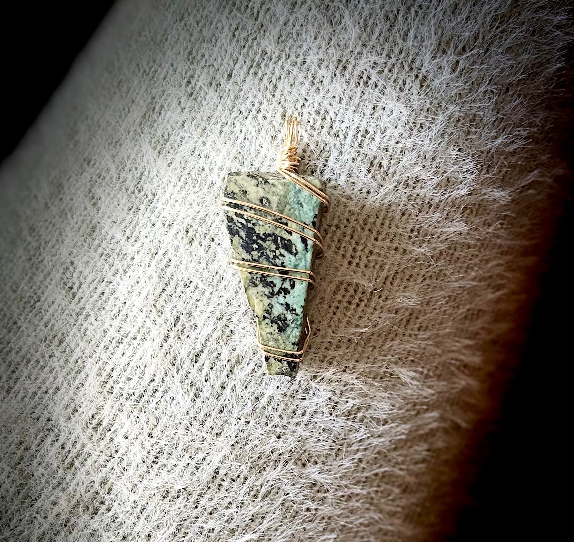 Gold Snakeskin Jasper Pendant