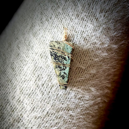 Gold Snakeskin Jasper Pendant
