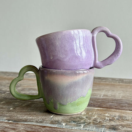 Sweetheart Cup | Lilac | Turquoise | Green | Wheel Thrown Pottery