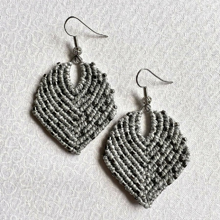 Elegant Micro Macrame Earrings - Party time (Gold colour available) + Free Microfibre Pouch