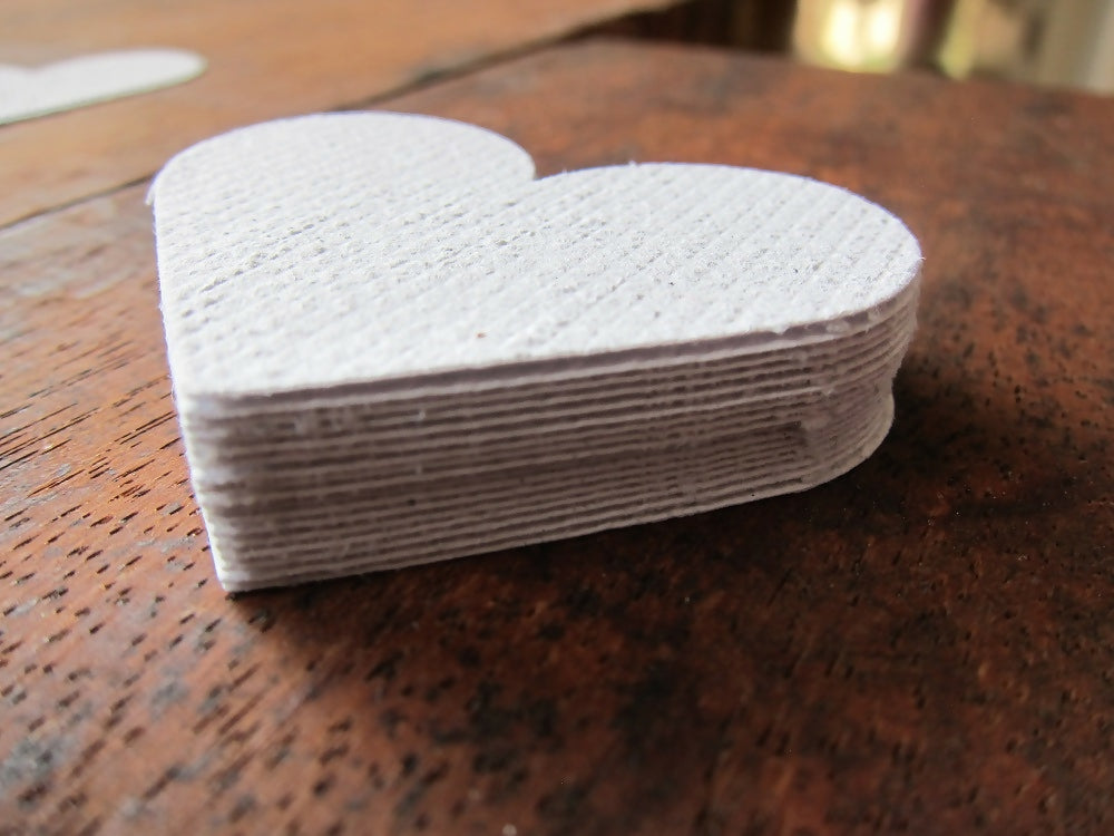 20 Handmade Recycled Paper Hearts