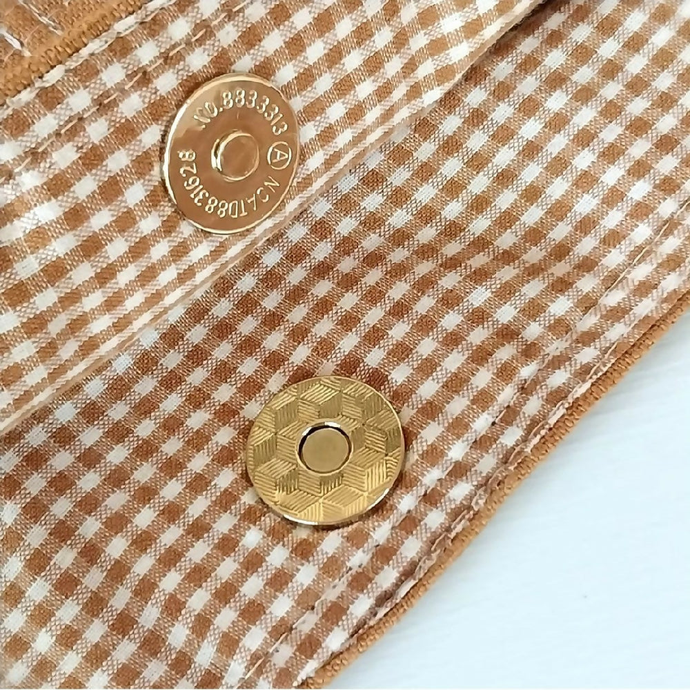 Cinnamon Linen shoulder bag - Divided pockets, magnetic closure- Handmade bag