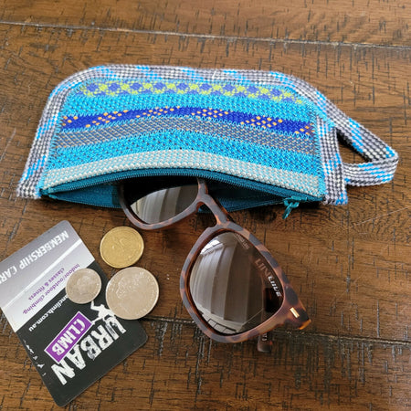 Upcycled Zippered Purse - Small [Ocean]