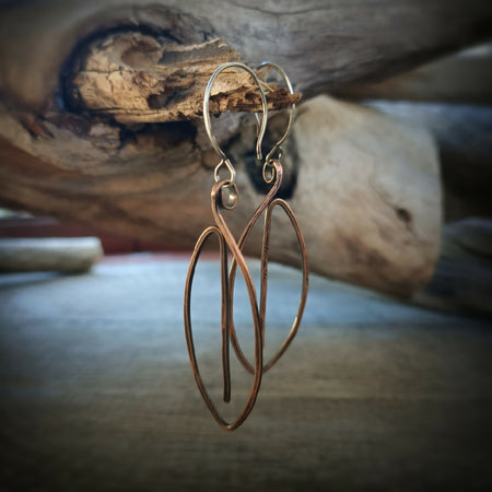 Silver & Copper Garden Dangle Earrings