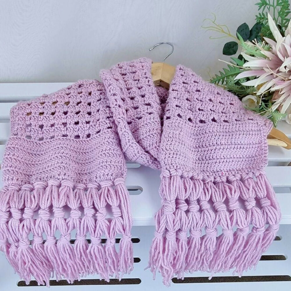 Ladies Scarf Midlands Merino Pink 2