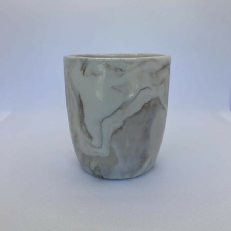 Brown & White Hand Crafted Ceramic Marbled Coffee Mug 250ml