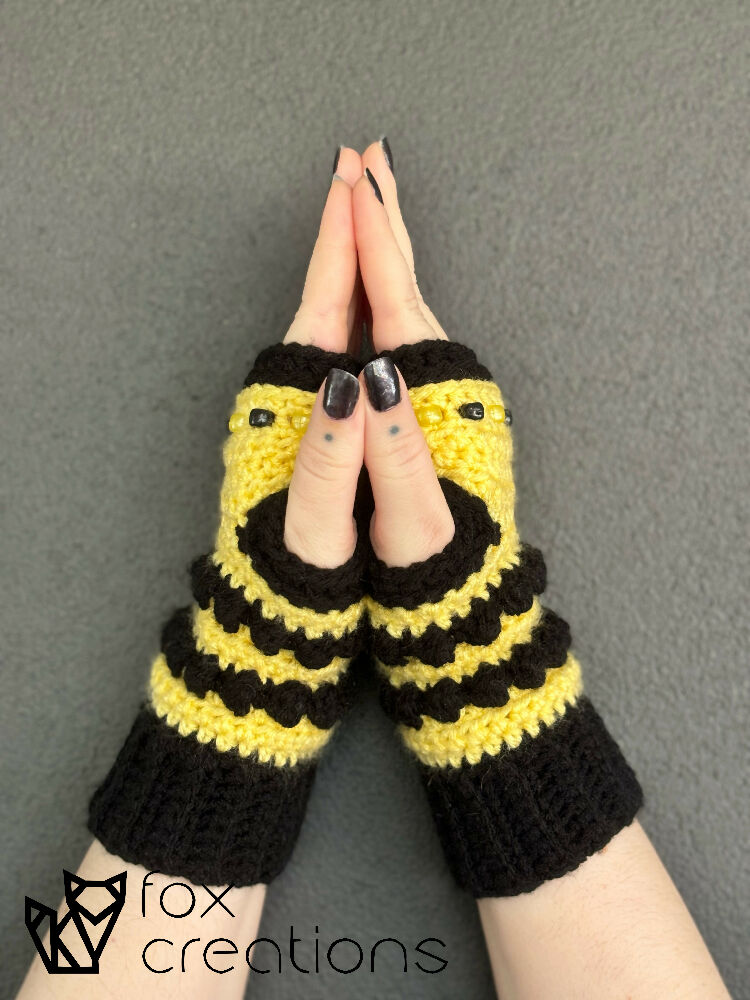 Bumblebee Fidget Gloves Crochet Pattern