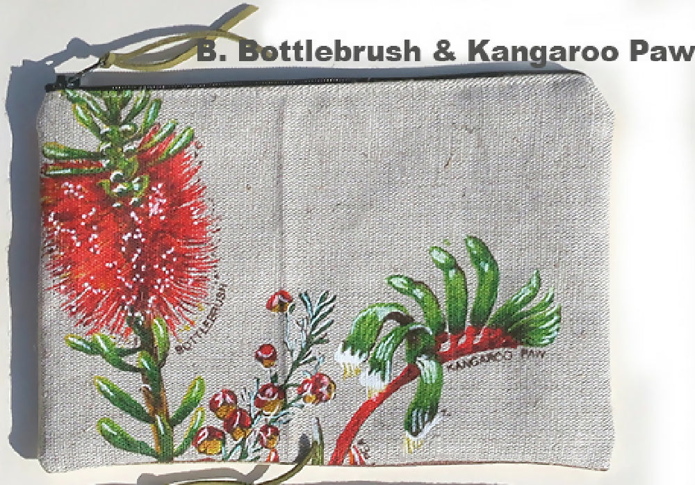 Zip Pouch - Australian Linen - Choose one