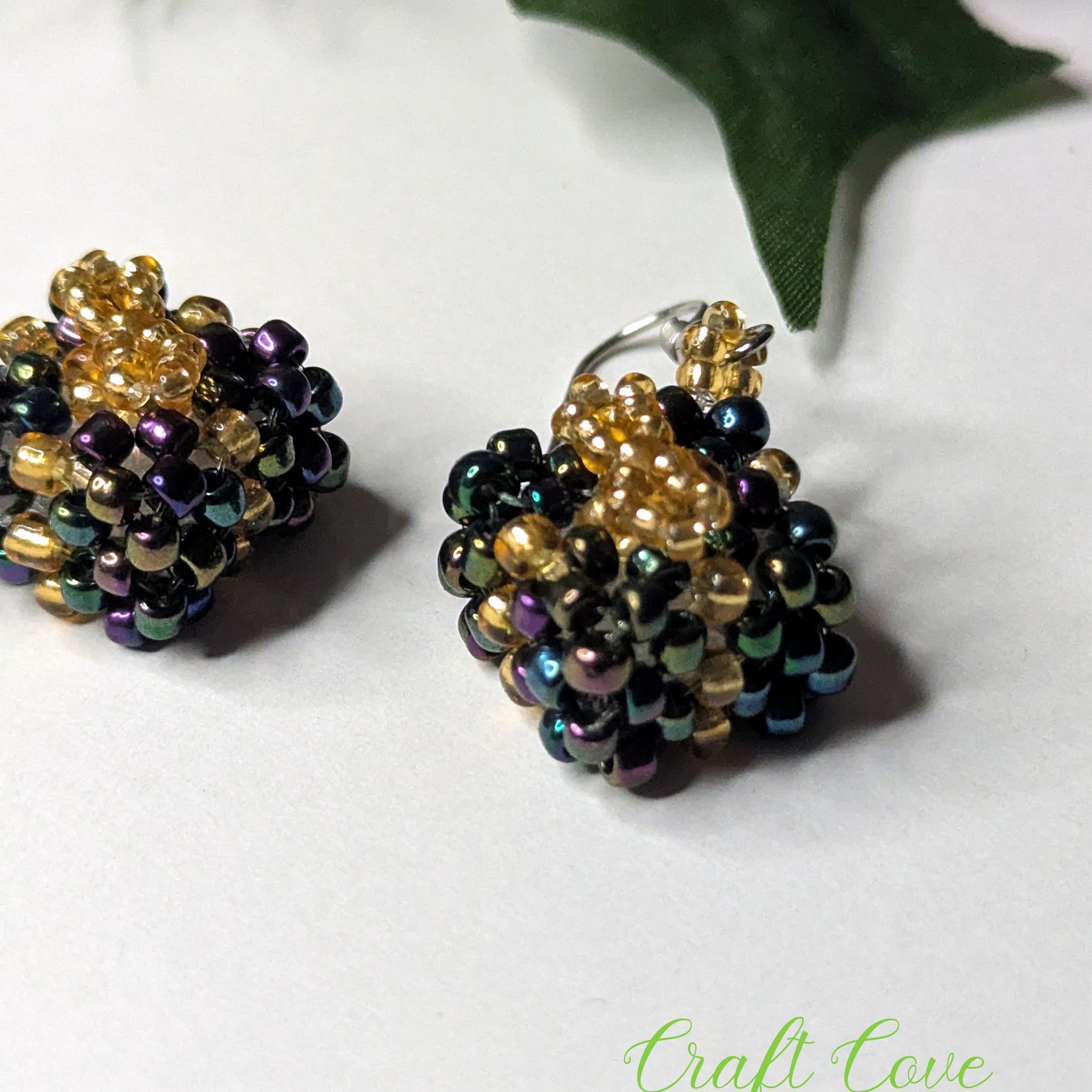 Handmade Beadwoven Earrings – Festive Gift Box Design