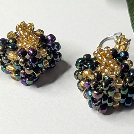 Handmade Beadwoven Earrings – Festive Gift Box Design