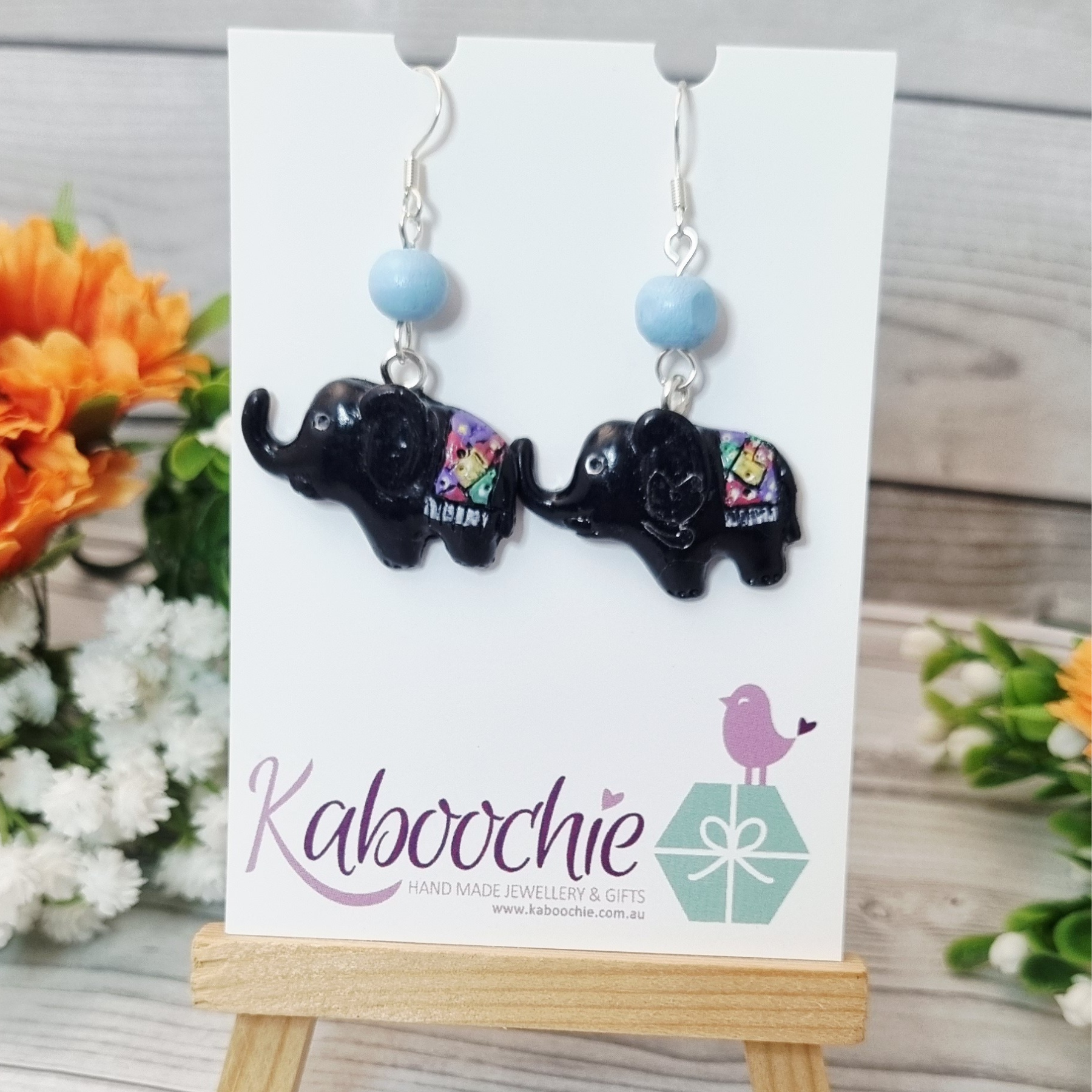 Little Elephants with Blankets Earrings for Animal Lovers